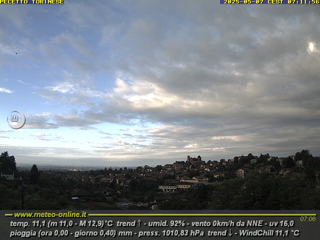 immagine della webcam nei dintorni di Torino Bric della Croce: webcam Pecetto Torinese