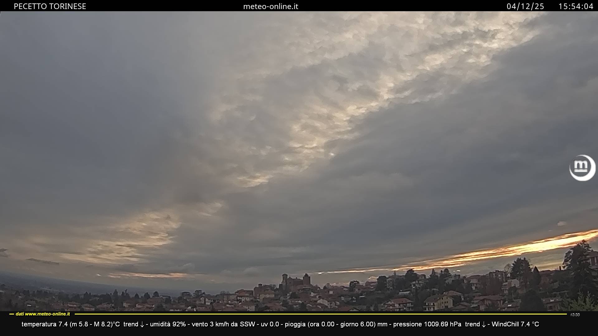 immagine della webcam nei dintorni di Cerreto d'Asti: webcam Pecetto Torinese