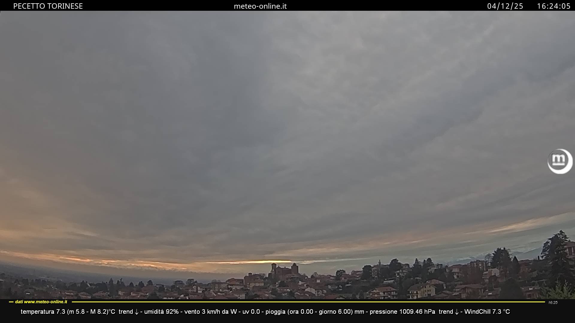 immagine della webcam nei dintorni di Cerreto d'Asti: webcam Pecetto Torinese