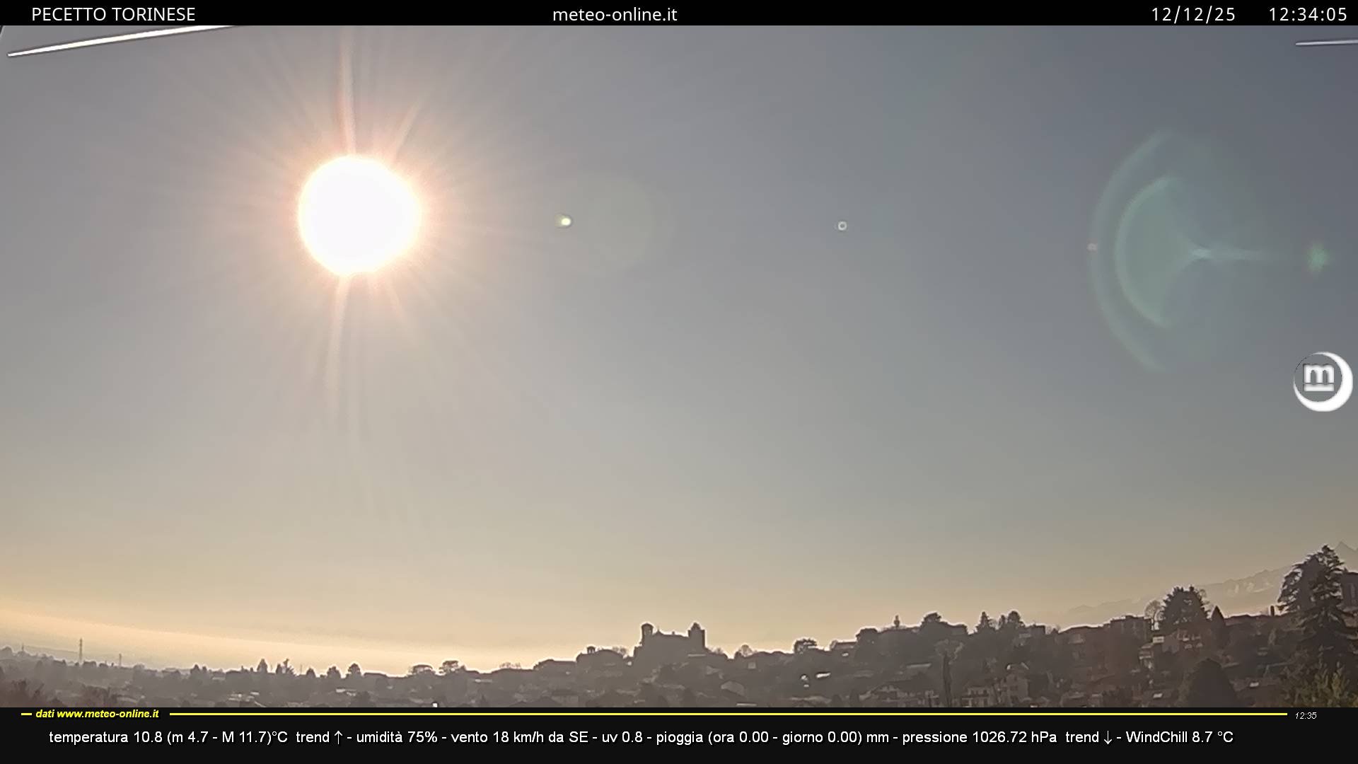 immagine della webcam nei dintorni di San Raffaele Cimena: webcam Pecetto Torinese