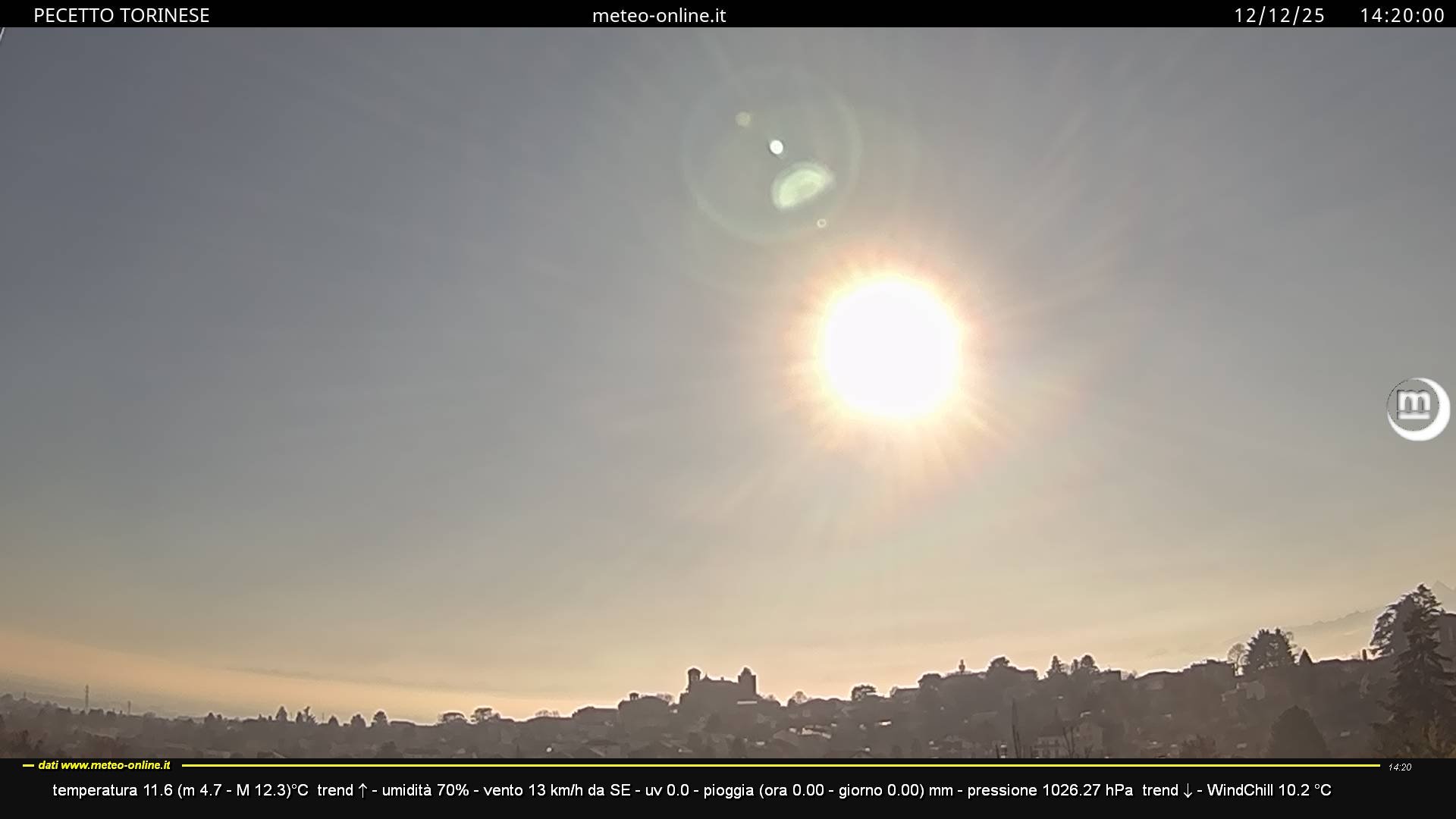 immagine della webcam nei dintorni di Baldissero Torinese: webcam Pecetto Torinese