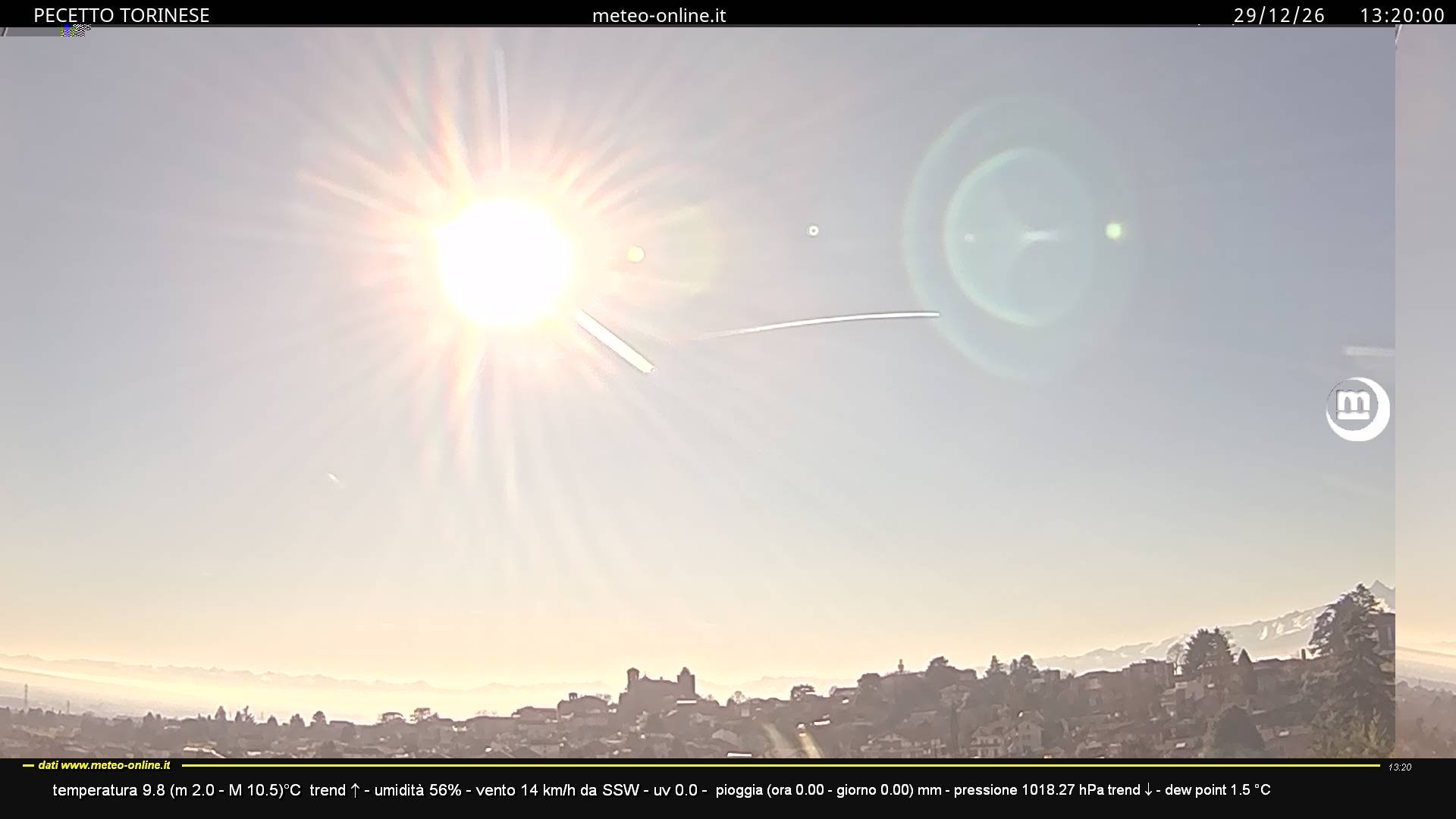 immagine della webcam nei dintorni di Caselle Torinese: webcam Pecetto Torinese