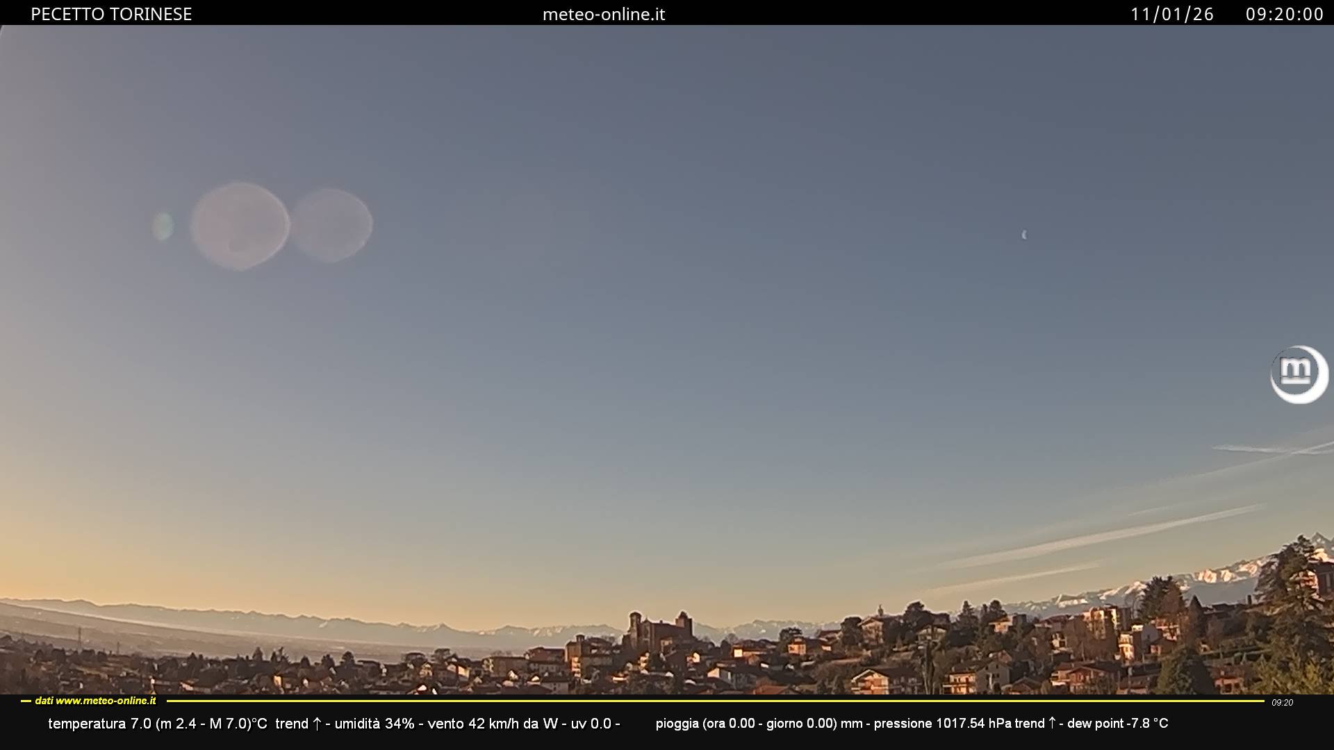 immagine della webcam nei dintorni di Torino Caselle: webcam Pecetto Torinese