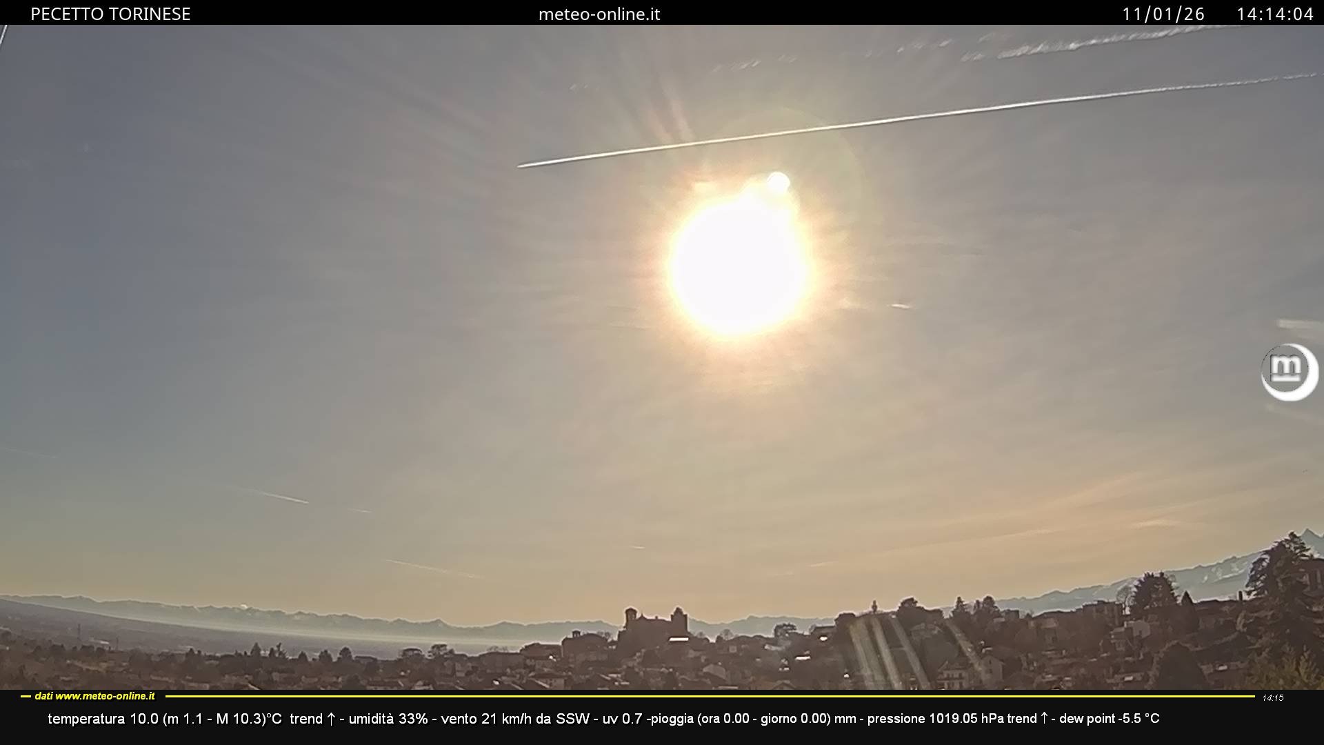 immagine della webcam nei dintorni di Milano Piemonte: webcam Pecetto Torinese