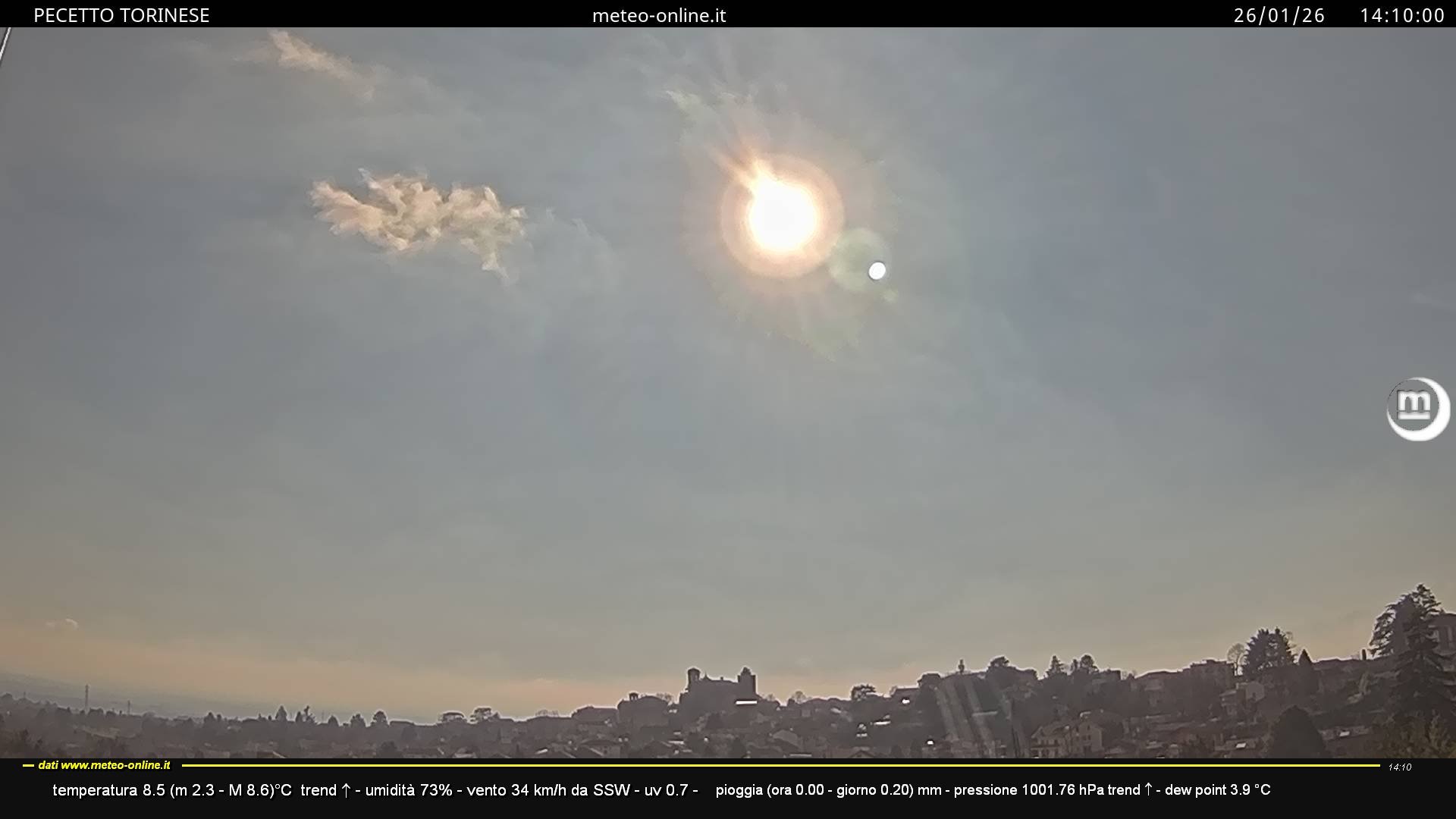 immagine della webcam nei dintorni di San Raffaele Cimena: webcam Pecetto Torinese