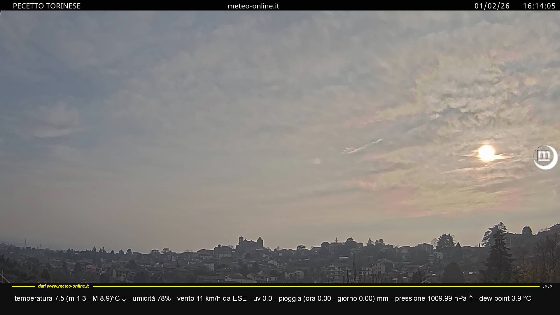 immagine della webcam nei dintorni di Nichelino: webcam Pecetto Torinese