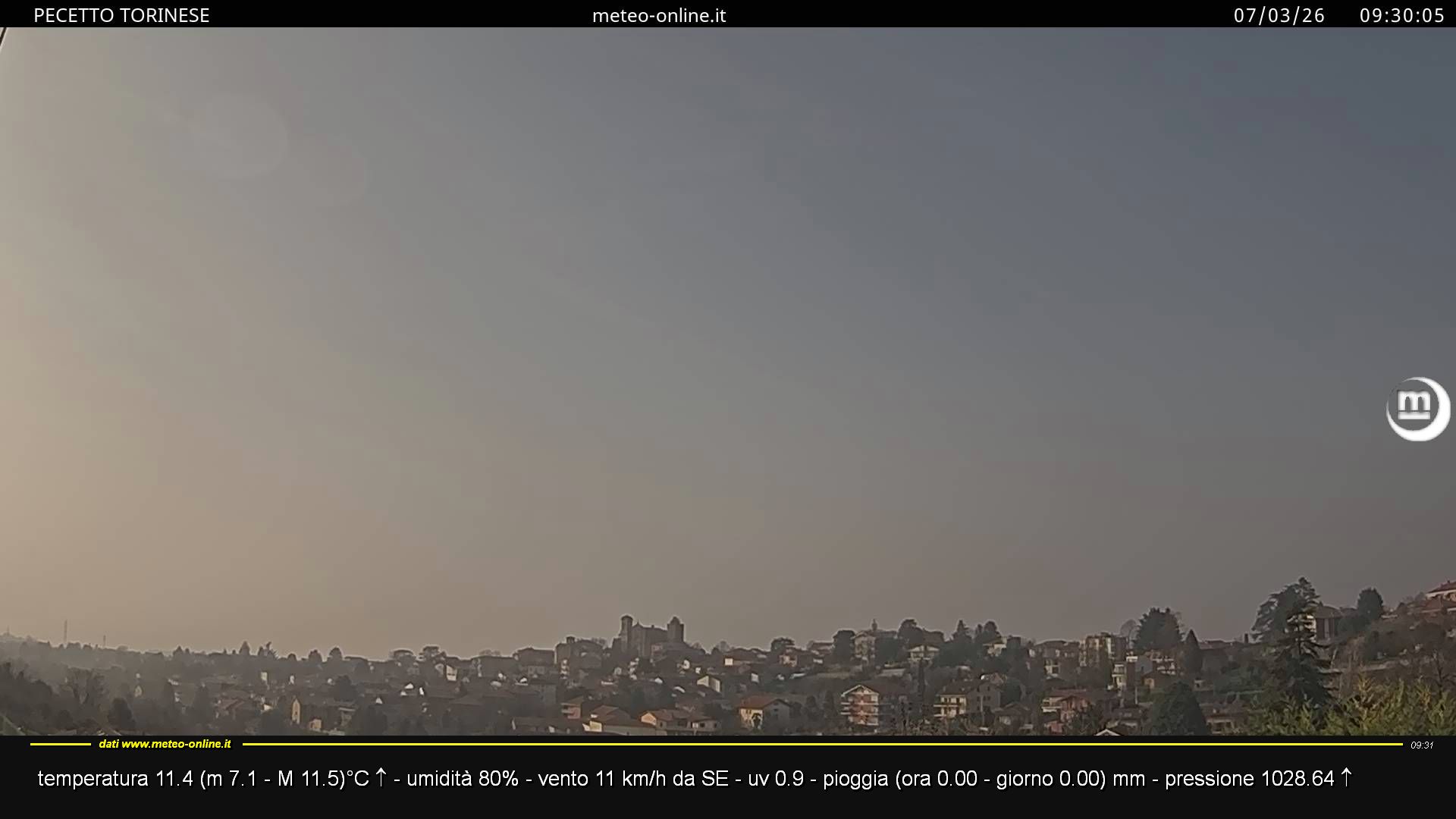 immagine della webcam nei dintorni di Caselle Torinese: webcam Pecetto Torinese