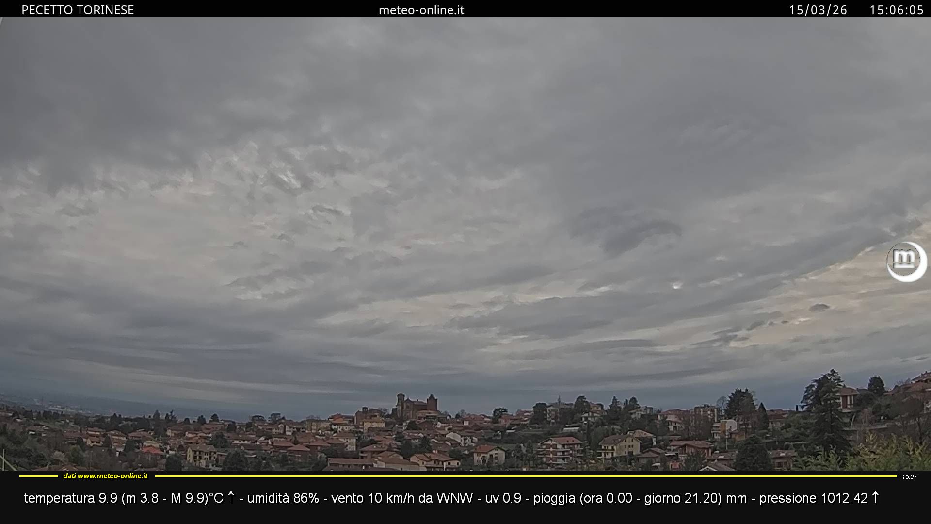 immagine della webcam nei dintorni di Castelnuovo Don Bosco: webcam Pecetto Torinese