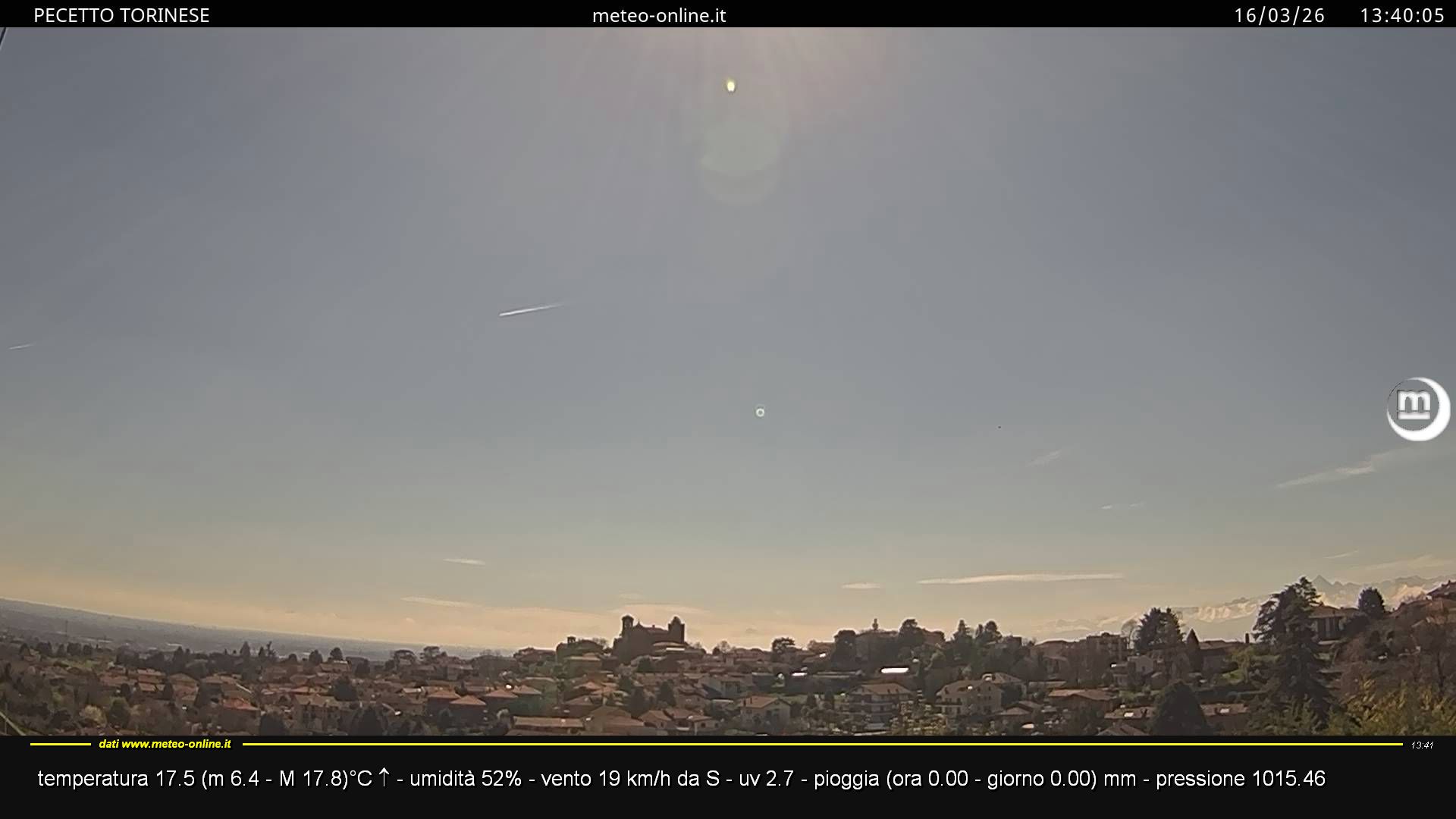 immagine della webcam nei dintorni di Grugliasco: webcam Pecetto Torinese
