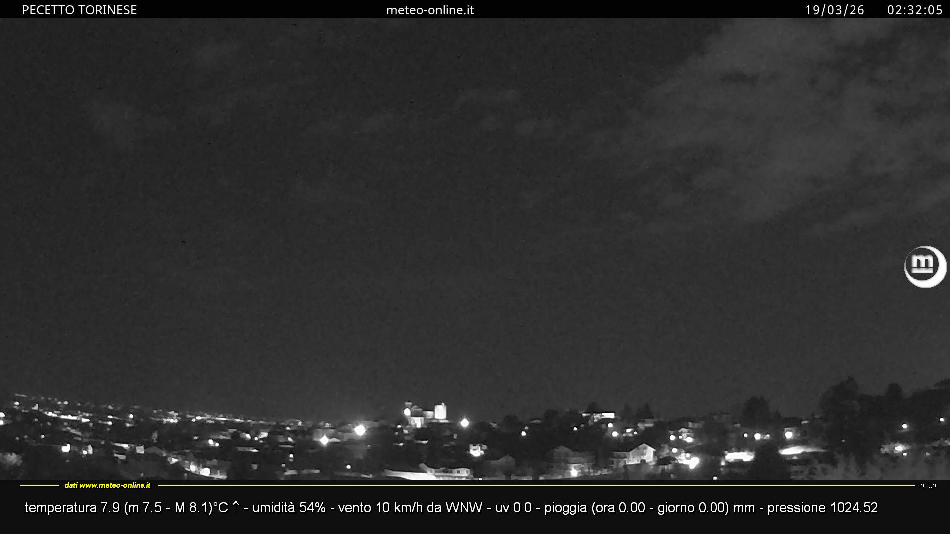 immagine della webcam nei dintorni di Castelnuovo Don Bosco: webcam Pecetto Torinese