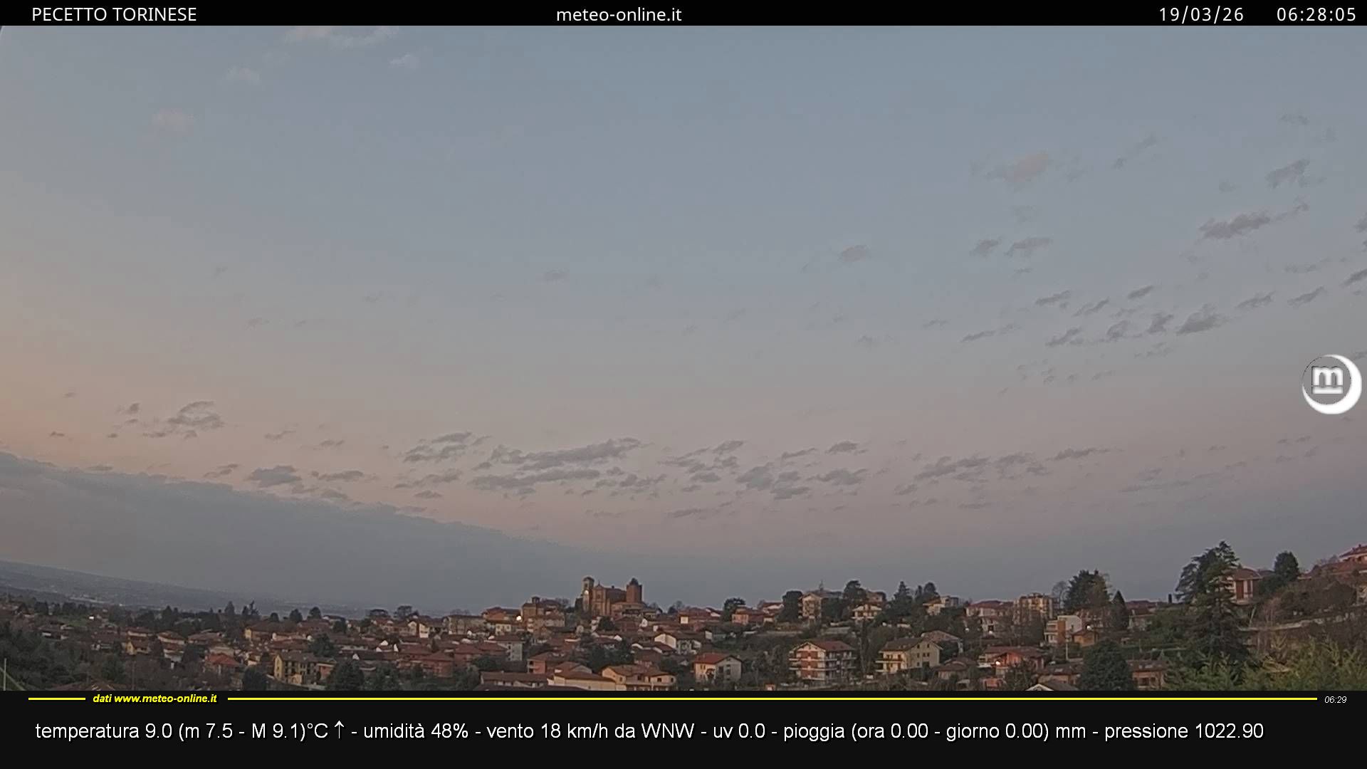 immagine della webcam nei dintorni di Castelnuovo Don Bosco: webcam Pecetto Torinese