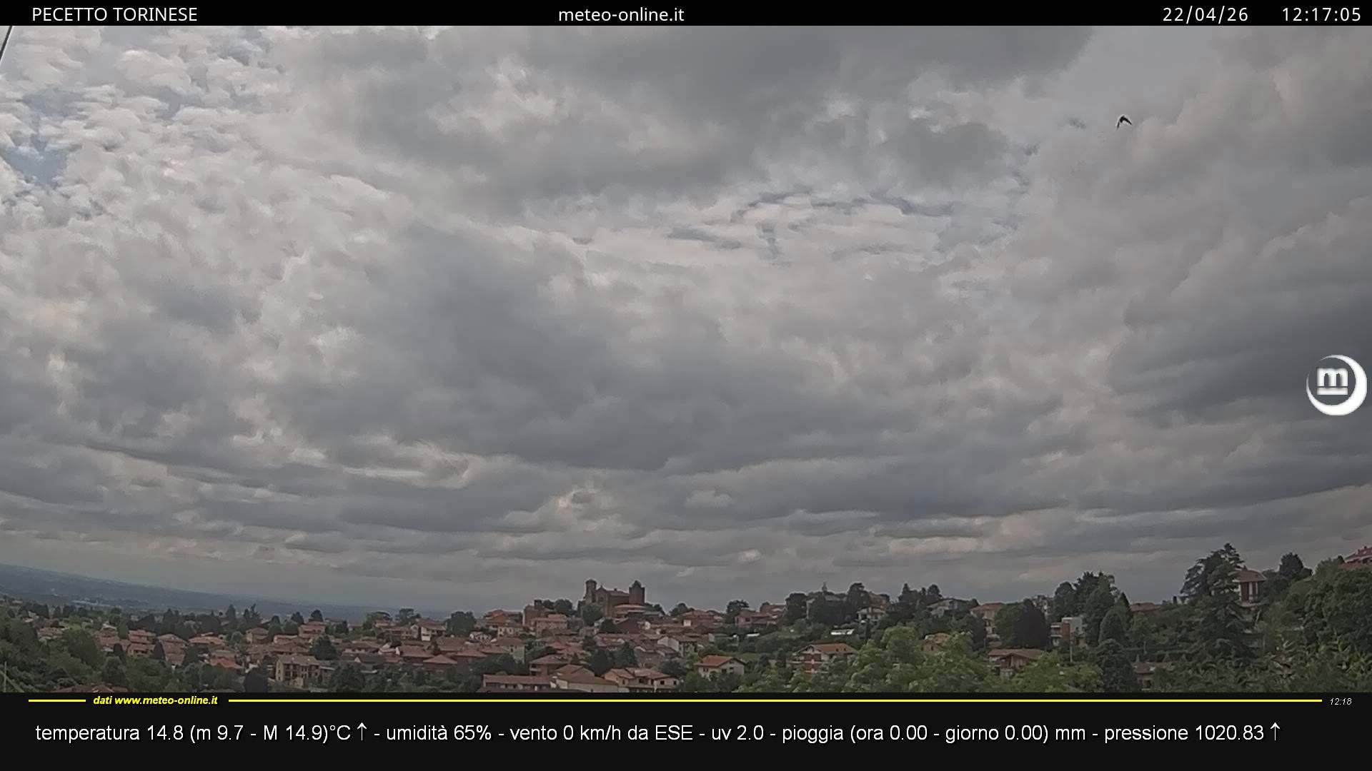 immagine della webcam nei dintorni di Torino Basilica Superga: webcam Pecetto Torinese