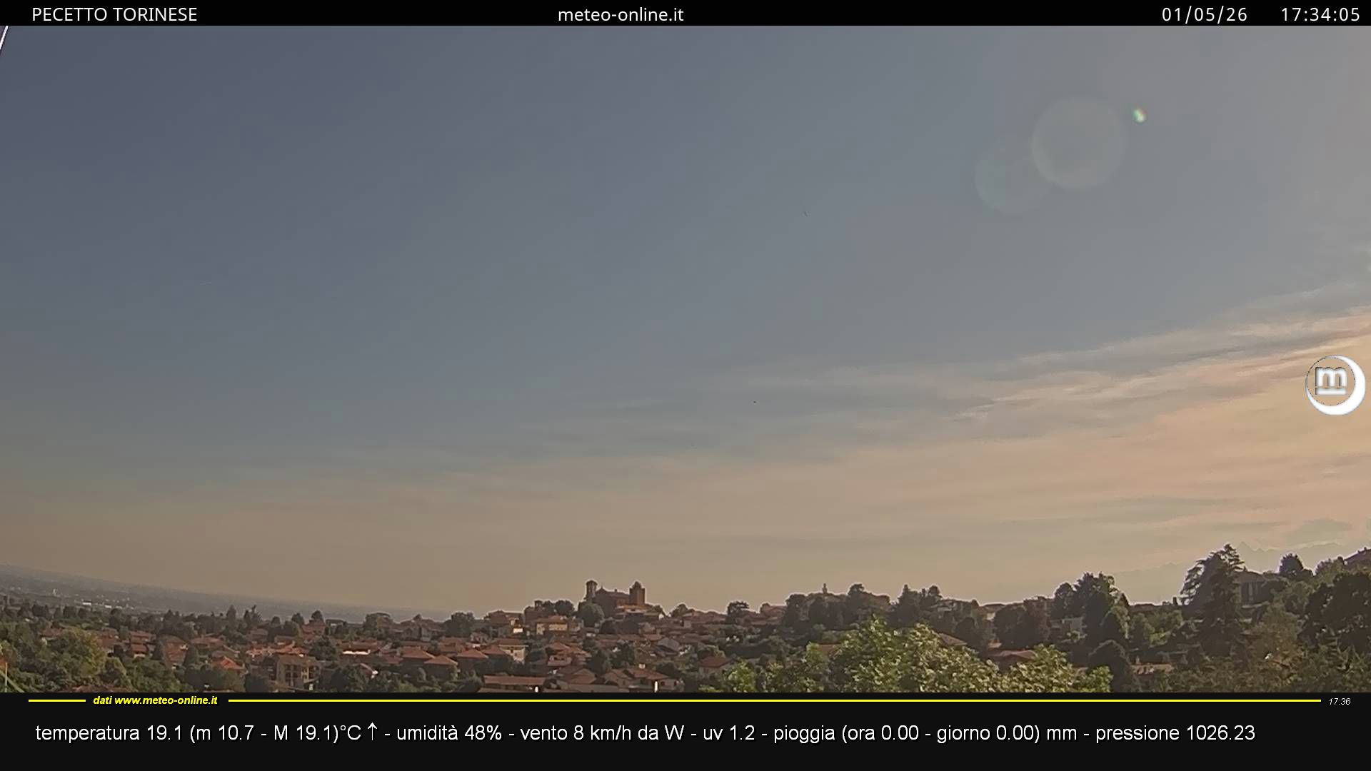 immagine della webcam nei dintorni di Carmagnola: webcam Pecetto Torinese