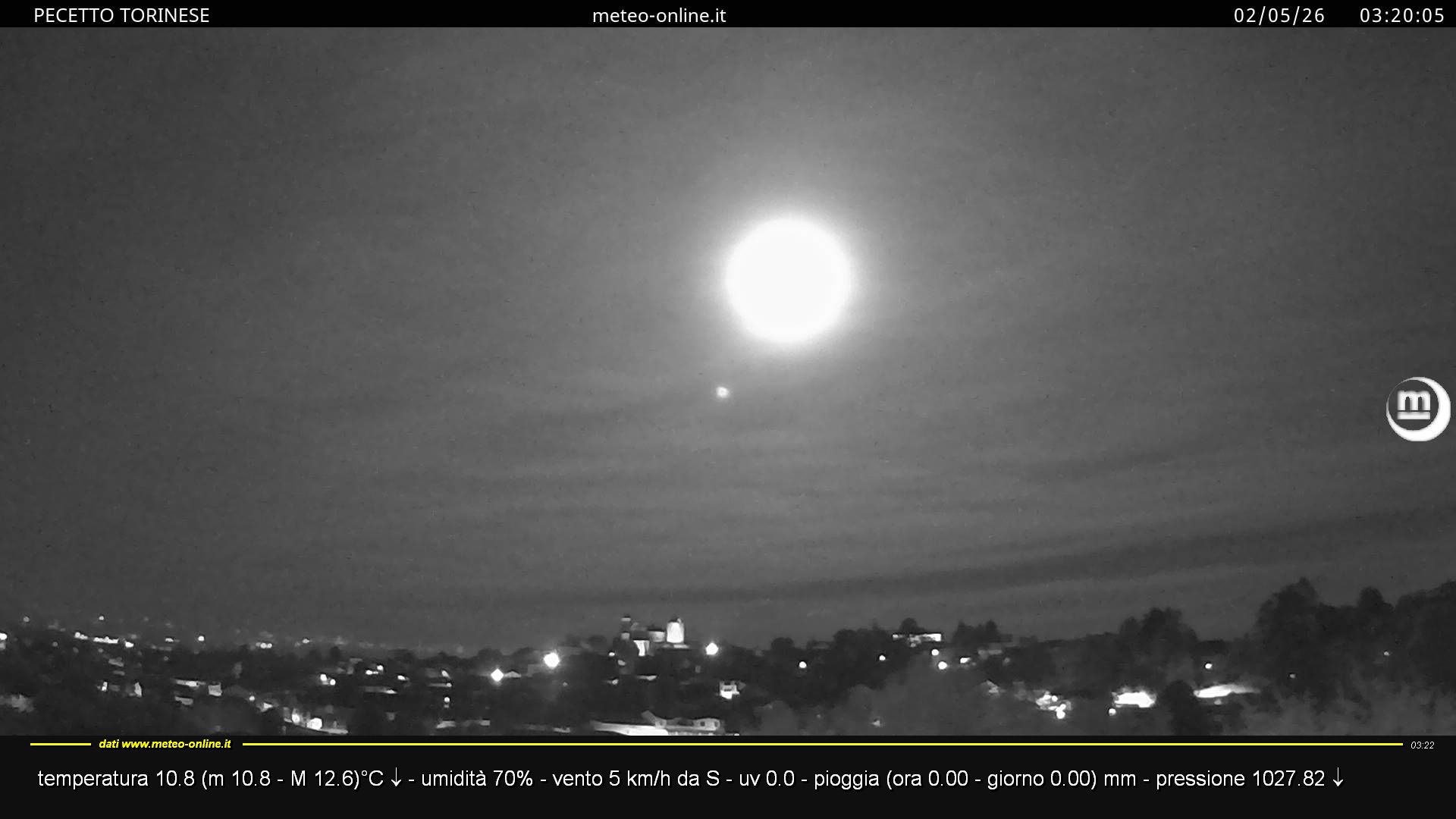 immagine della webcam nei dintorni di Cerreto d'Asti: webcam Pecetto Torinese
