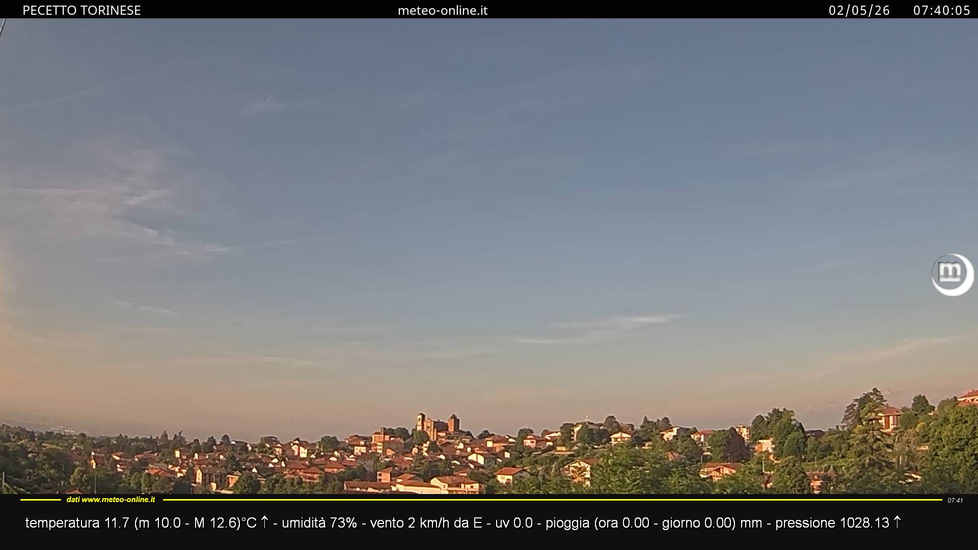 immagine della webcam nei dintorni di Cerreto d'Asti: webcam Pecetto Torinese