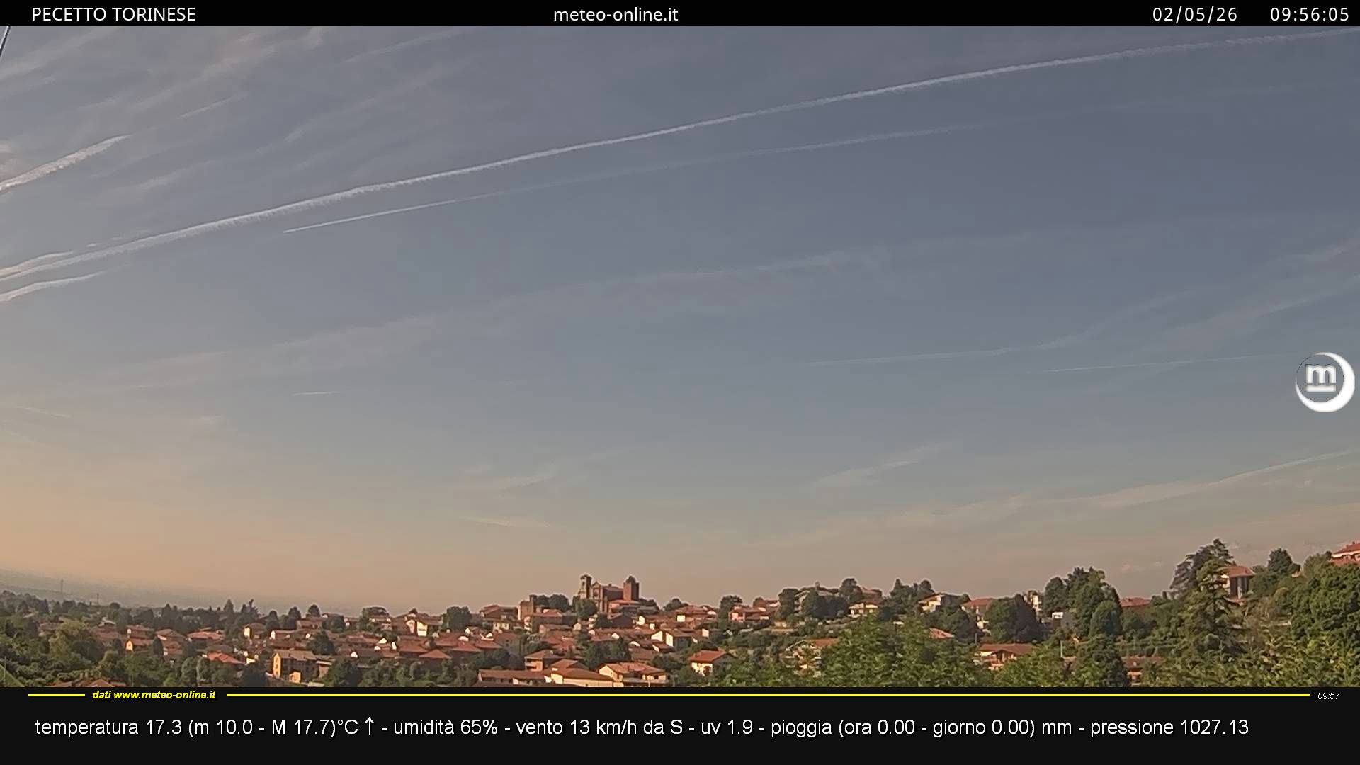immagine della webcam nei dintorni di Cerreto d'Asti: webcam Pecetto Torinese