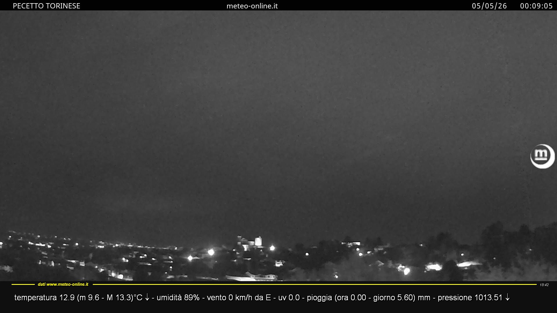 immagine della webcam nei dintorni di Castelnuovo Don Bosco: webcam Pecetto Torinese