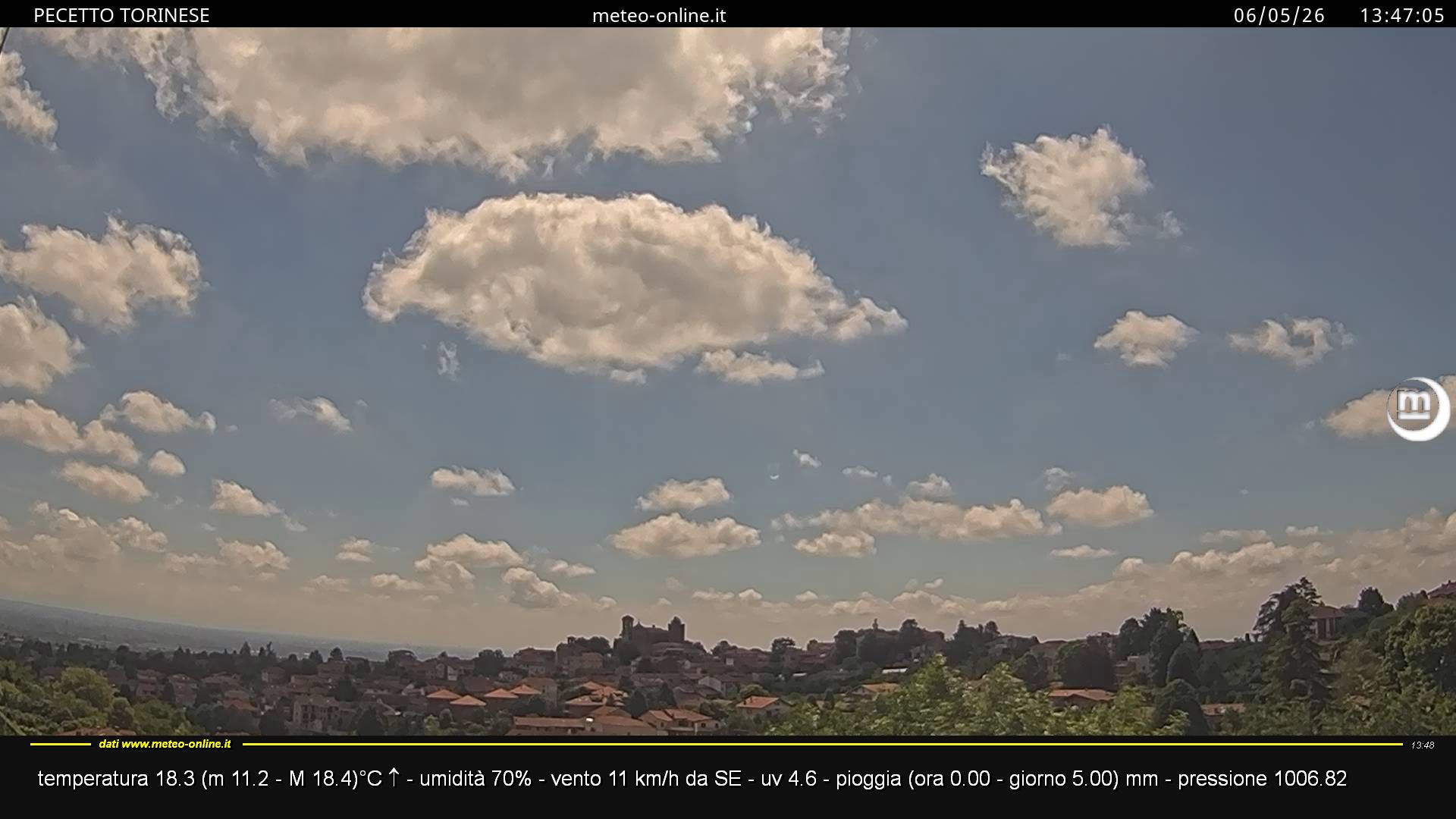 immagine della webcam nei dintorni di Nichelino: webcam Pecetto Torinese