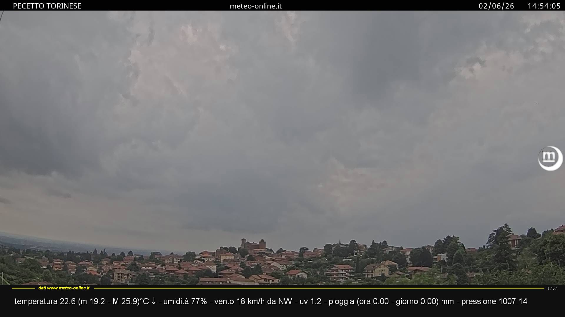 immagine della webcam nei dintorni di Caselle Torinese: webcam Pecetto Torinese