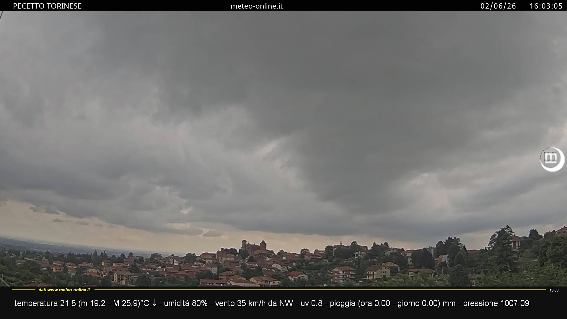 immagine della webcam nei dintorni di Caselle Torinese: webcam Pecetto Torinese