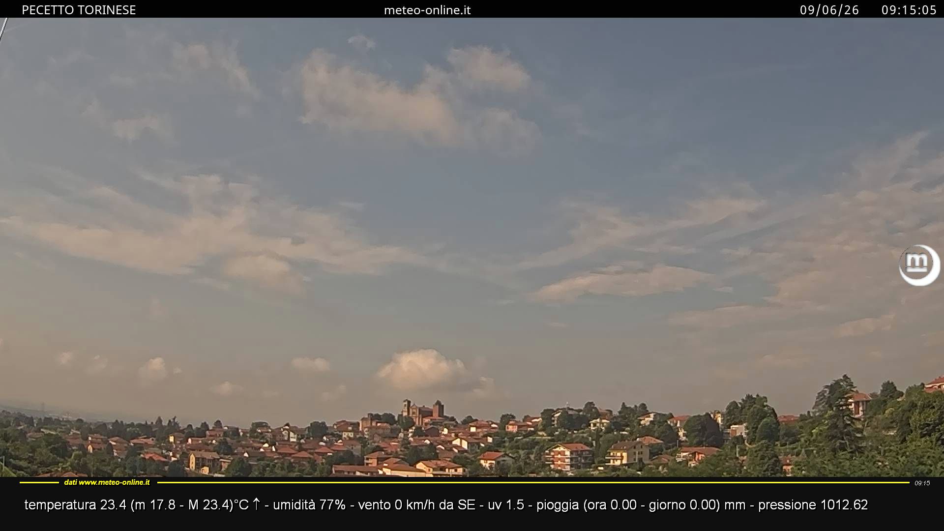 immagine della webcam nei dintorni di Torino Caselle: webcam Pecetto Torinese