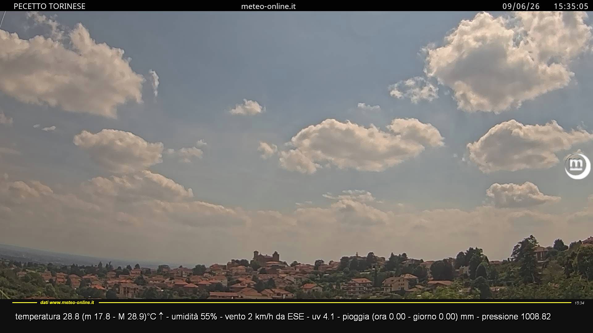 immagine della webcam nei dintorni di Torino Caselle: webcam Pecetto Torinese