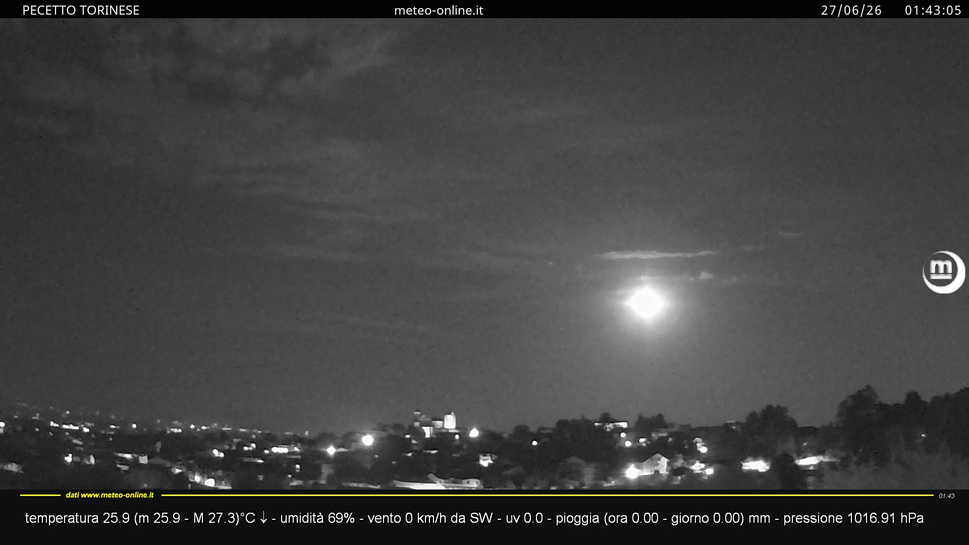 immagine della webcam nei dintorni di Cerreto d'Asti: webcam Pecetto Torinese