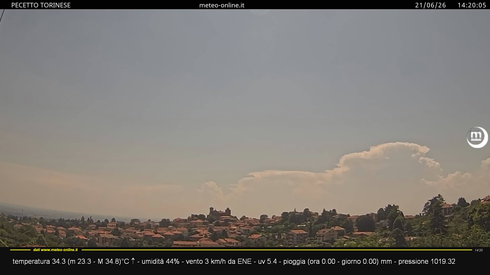 immagine della webcam nei dintorni di Nichelino: webcam Pecetto Torinese