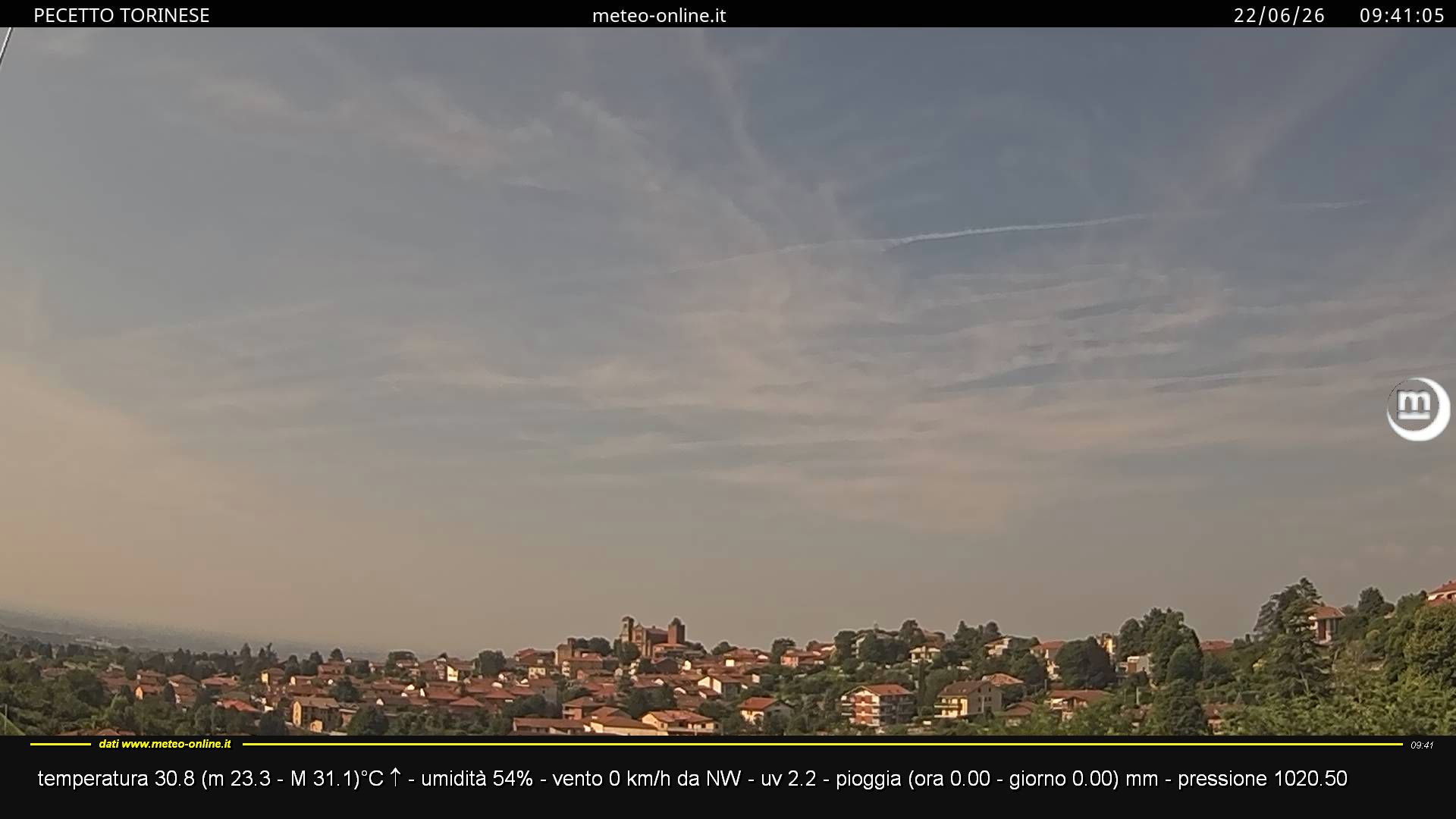 immagine della webcam nei dintorni di Castelnuovo Don Bosco: webcam Pecetto Torinese
