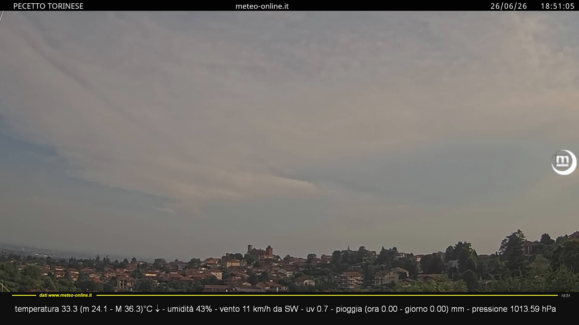 immagine della webcam nei dintorni di Torino Bric della Croce: webcam Pecetto Torinese